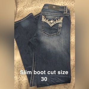 Miss Me Jeans slim boot cut Size 30